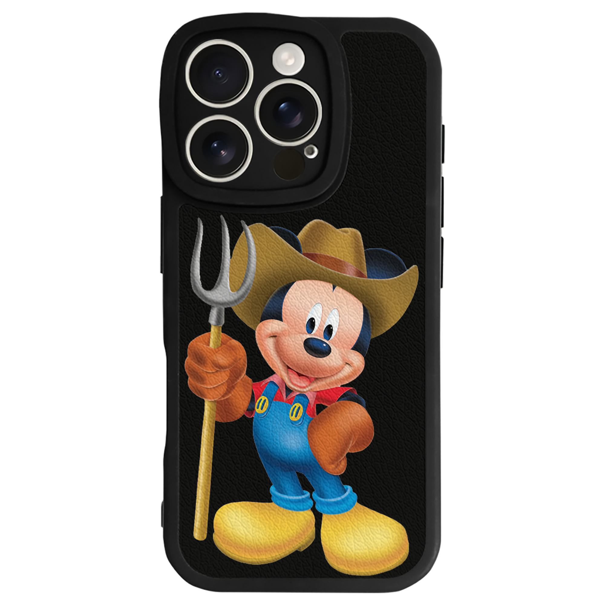 （画像用） ミッキーマウス Mickey Mouse 【iPhone 16シリーズ対応】シリコンスマホケース（レザー調） 材質：シリコン